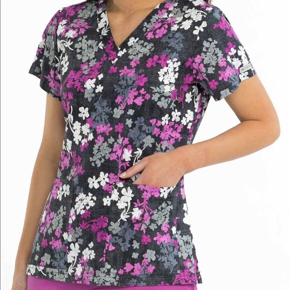 MED COUTURE tangled flowers Valerie print top